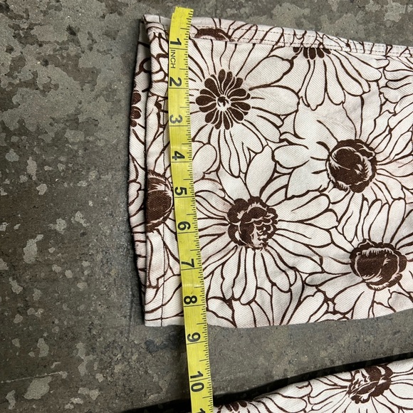 Reformation White and Brown Floral Denim Jeans Pants Size 4 - Picture 5 of 10